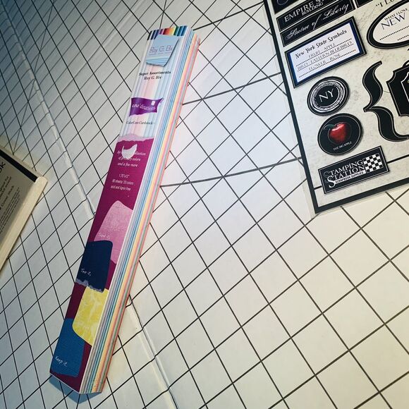 Scrapbooking Lot Book Stickers & ColorCore Card Stock 20 Colors Pack Sand NEW - Picture 7 of 10